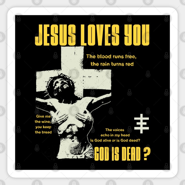 jesus loves you vintage art Sticker by psninetynine